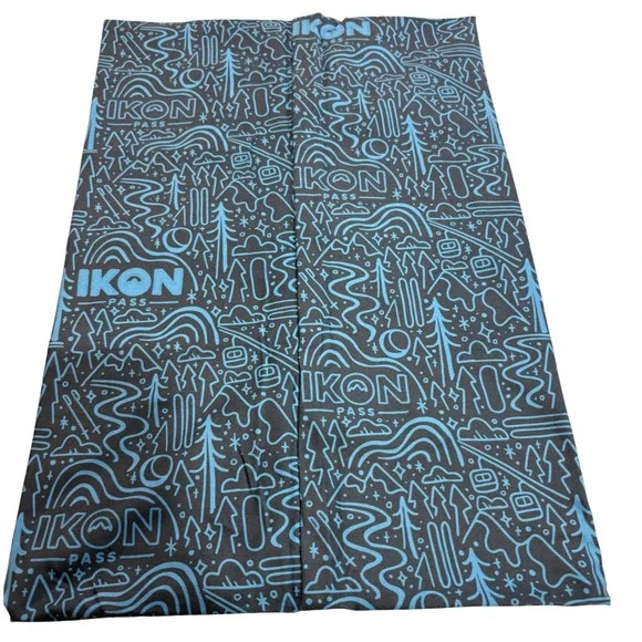 Ikon Pass Locale Outdoor Neck Gaiter Blue Navy Ski Snowboard Face Mask New