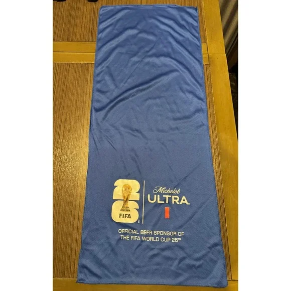 FIFA World Cup 2026 Michelob Ultra Blue Rally Towel Soccer Fan Gear 12x30