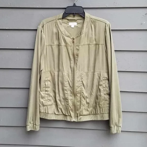 Merona Olive Zip Front Utility Jacket size XXL