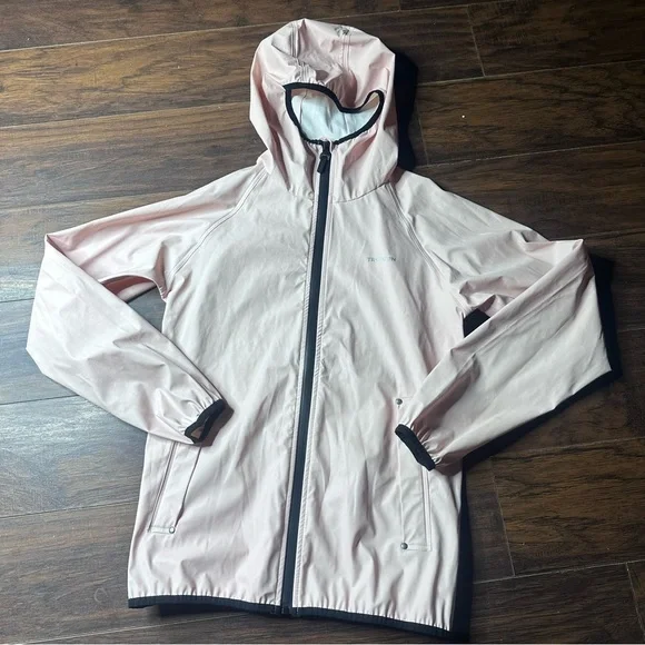 Tretorn Mist Pink Full Zip Hoodie Rain Jacket Size S