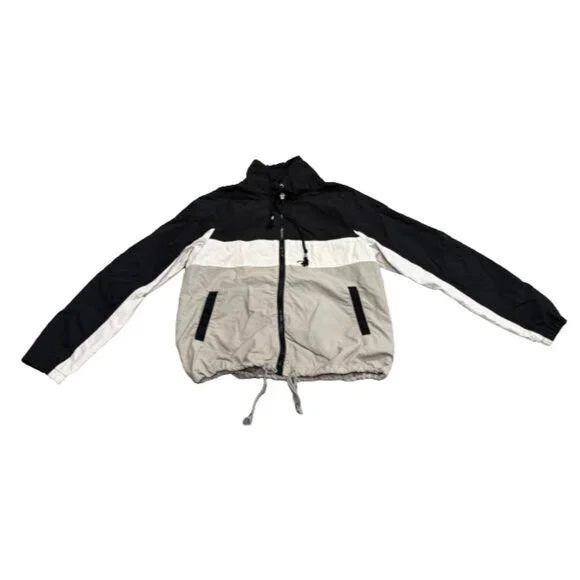 Ashley by 26 Colorblock Monochrome Windbreaker
