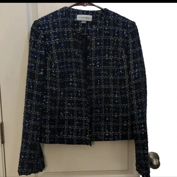 Calvin Klein women's tweed bomber jacket