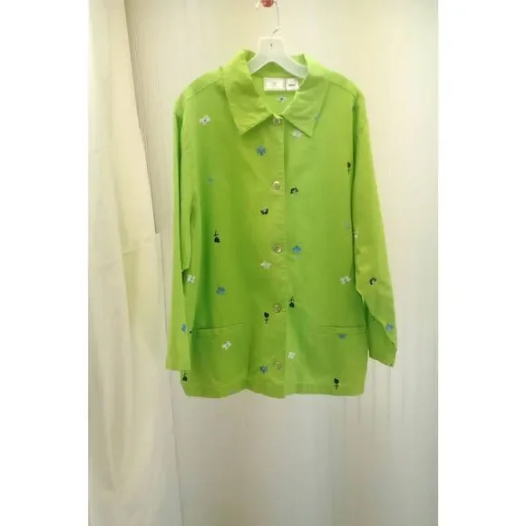 Susan Bristol casuals, linen blend embroidered jacket size 24 w