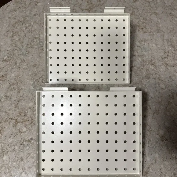 2‎ Pcs Slat Wall Shelves, Heavy Duty Metal Slatwall Garage 10x12 White