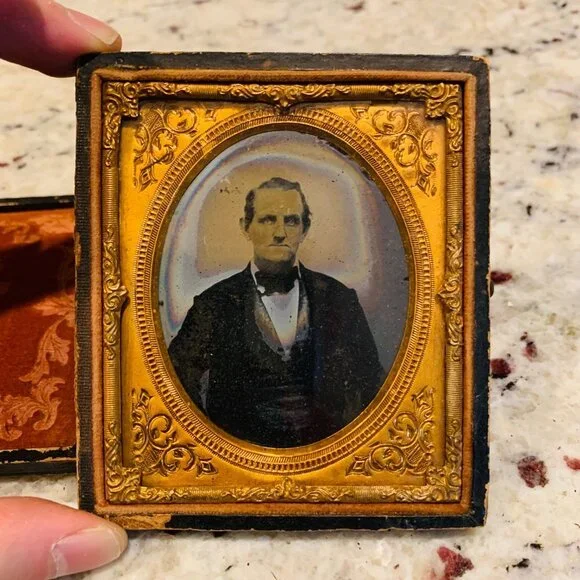 Amazing 1/6 Plate Ambrotype WEALTHY MAN DAGUERREOTYPE