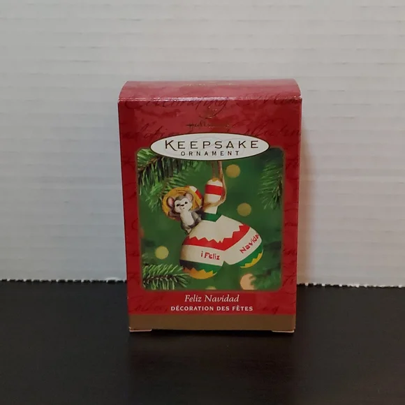 Vintage Hallmark Keepsake Ornament Feliz Navidad Maracas Ornament 2000