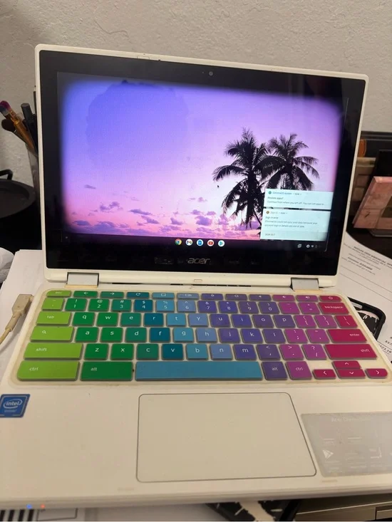 Acer Laptop with Multicolor Gradient Keyboard Cover