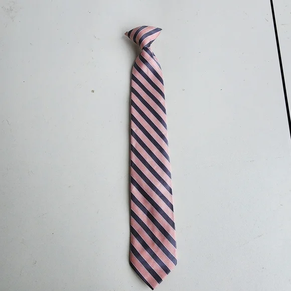 Boys Clip On Tie Striped Pre Tied Necktie Modern 15