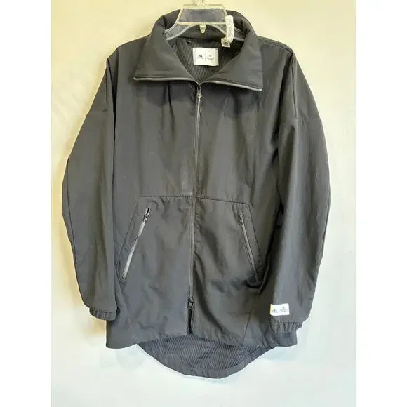 Adidas x Reigning Champ Womens Jacket Black Sz Medium Tech Fabric Long Line