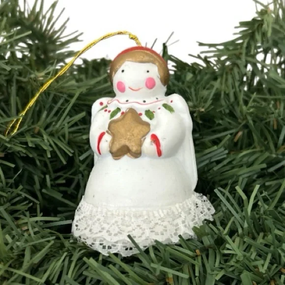 Vintage 1986 Jolly Jingles Porcelain Angel Bell Christmas Ornament