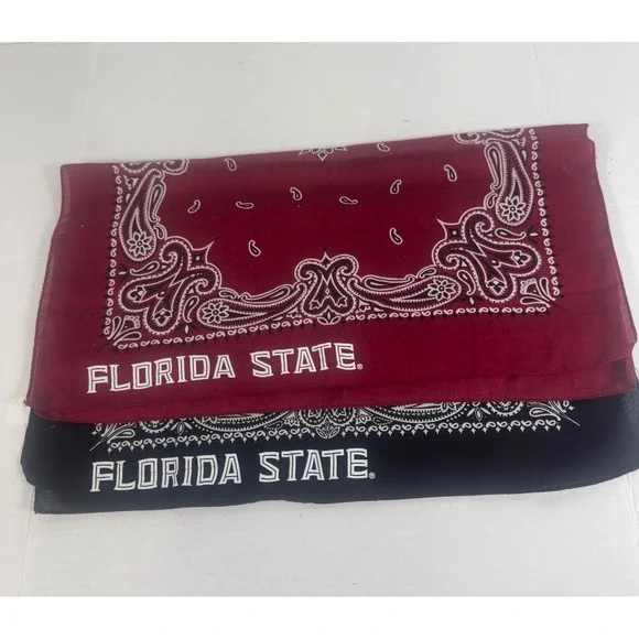 Florida State Seminoles Bandana Set Unisex OS Garnet Black Paisley 2pk