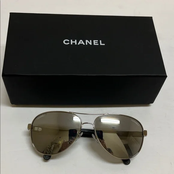 Chanel Metallic Aviator Sunglasses