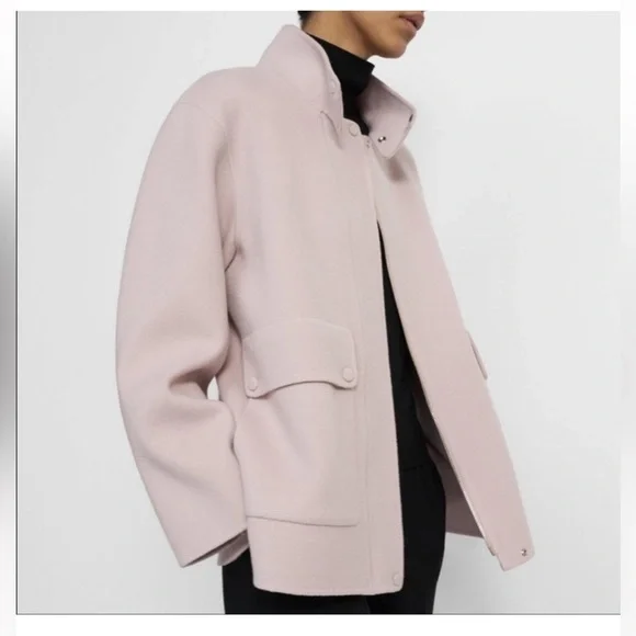 Theory Wool and Cashmere Utility Coat in Rosewood *NWT*