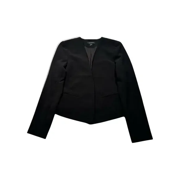 Ann Taylor Women’s Open‎ Blazer Black Suit Jacket Long Sleeve Size 2 (255)