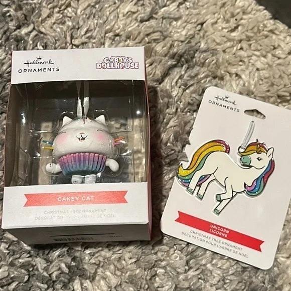 Hallmark Gabby's Dollhouse CAKEY CAT Tree Ornament NEW Kitty Cupcake + Unicorn