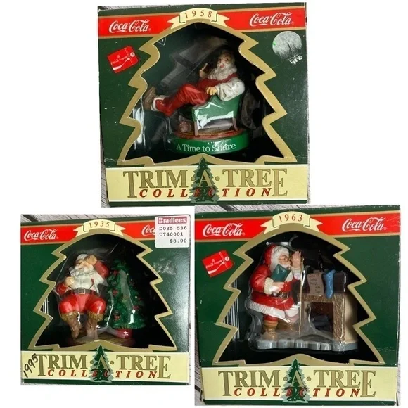 - Set of 3 Coca Cola 1990’s Ornaments New in Box