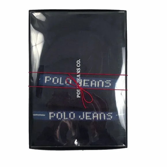 NEW Vintage Ralph Lauren Polo Jeans Company Hat & Scarf Gift Set! Navy & Blue