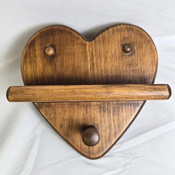 Heart Shaped Wooden Wall Shelf Vintage 90s Rustic Cottagecore Farmhouse