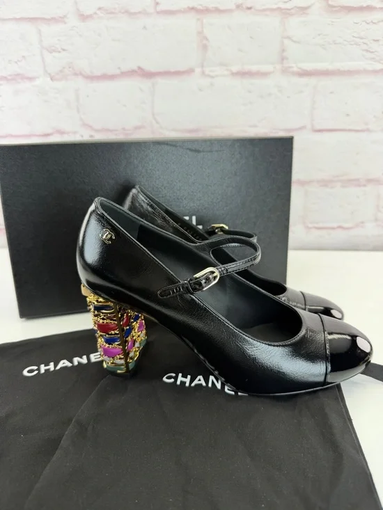 CHANEL Limited Edition Leather Metal Multi Open Toe Sandals 39 $2,750