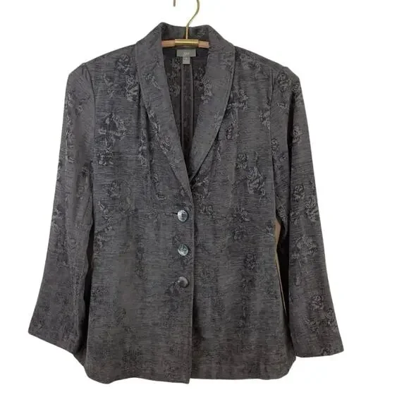 J. Jill Gray Brocade Jacket Size Small