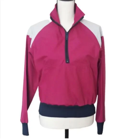 Vtg AFRC Half Zip Pullover Windbreaker Jacket Color-Block Funnel Neck Sz M/10