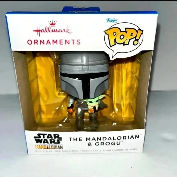 Hallmark Funko Pop Star Wars The Mandalorian & Grogu ornament NIB 2022 C…