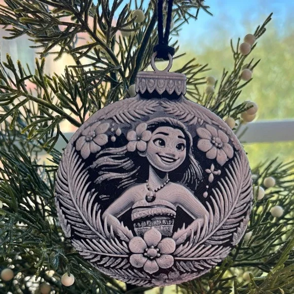 Moana Inspired 3D Ornament | Tropical Floral Design | Handmade Holiday Decor