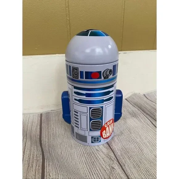 Star wars R2D2 7.5” coin bank with removable top