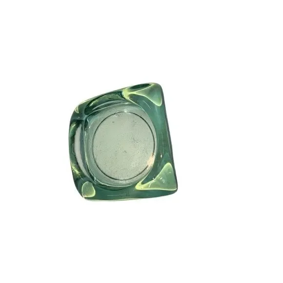 Spanish green recycled glass ashtray, 5
