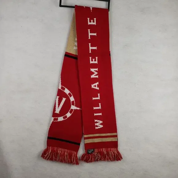 Ruffneck‎ Willamette University OS Fringe Scarf Red Gold Oregon Preppy Varsity