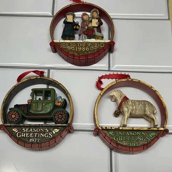 3 vintage hallmark keepsake ornaments