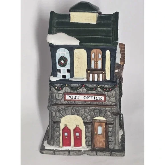 Mercuries 1994 Christmas Village Post Office Light-Ready Vintage Holiday...