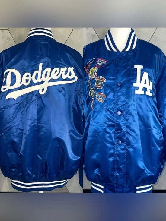 Starter Royal Los Angeles Dodgers Patch Full-Snap Jacket World Series Champions