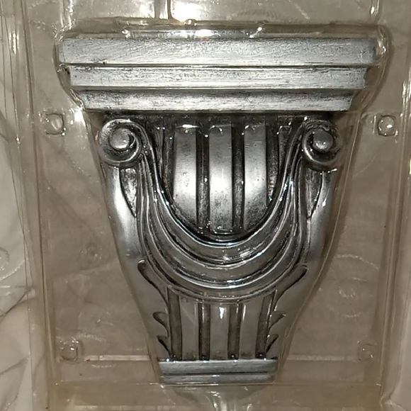 Vintage Silver Curtain Window Pediment