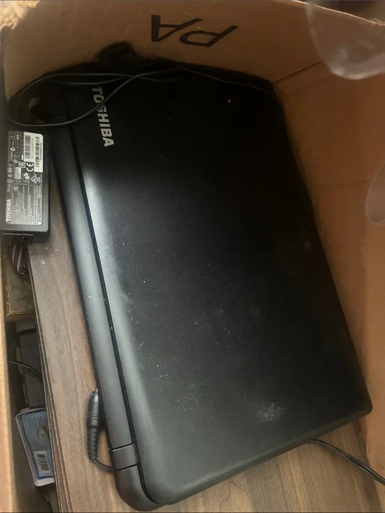 Toshiba Black Laptop with Power Adapter