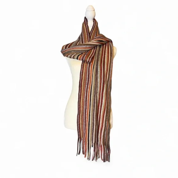 Ecceuomo Striped Multicolor men’s fringe Scarf