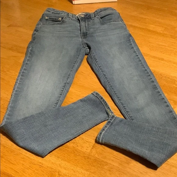 Levi's Blue Skinny Jeans with Faded Distress