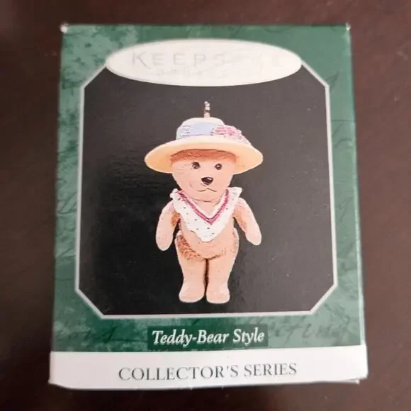 Vintage TEDDY BEAR STYLE - 1998 Hallmark Keepsake Miniature Christmas Ornament