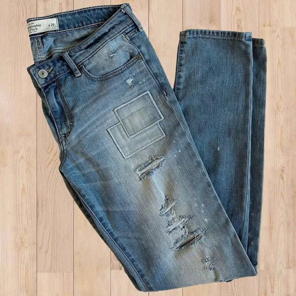 Abercrombie & Fitch Skinny Jeans | Distressed Patchwork