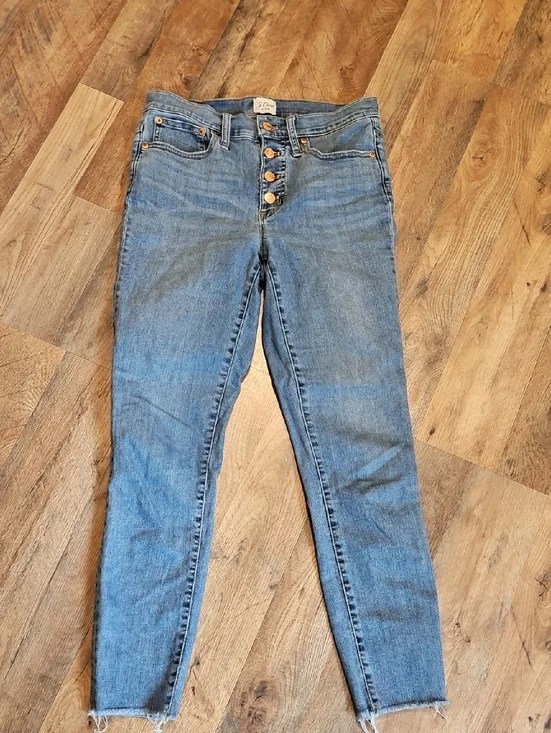 👖J. Crew High-Rise Light Blue Button-Fly Jeans