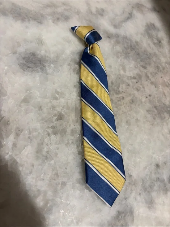 Classic Blue and Yellow Striped Men’s Tie