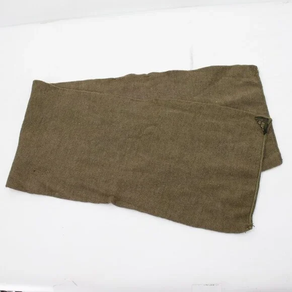 Vintage Dutch Military Bluvend Motecht Mitin Wool Scarf Army Green 38