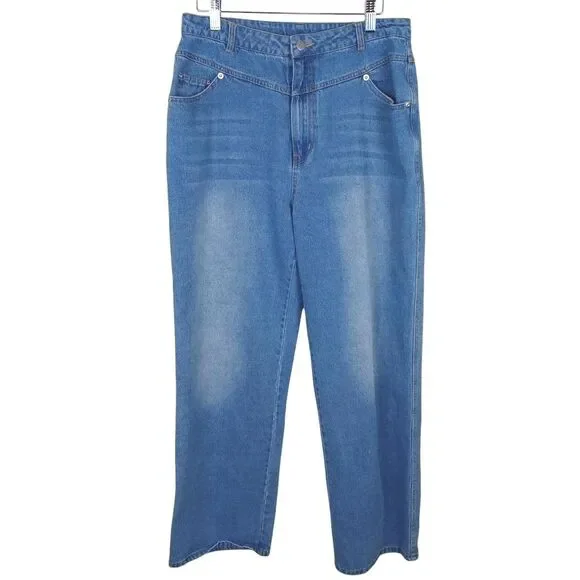 Gilli Womens Mom Jeans High Waist Straight Denim Pants Size Large