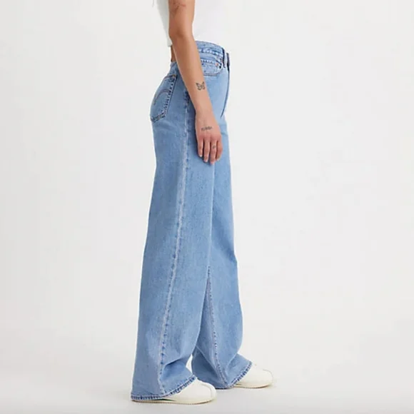 Levi's Ribcage Premium Wide Leg Blue Jeans