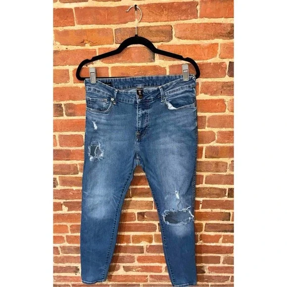 True Religion Rocco Skinny Distressed Blue‎ Jeans 32