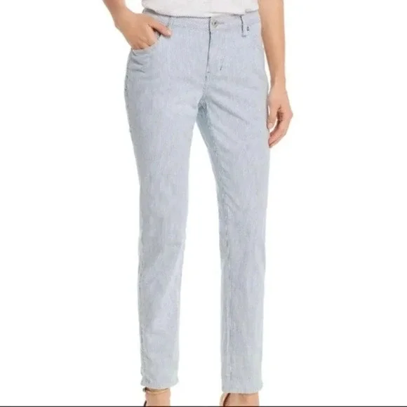 Anthro Pilcro Striped Mid-Rise Skinny Jeans Sz 27