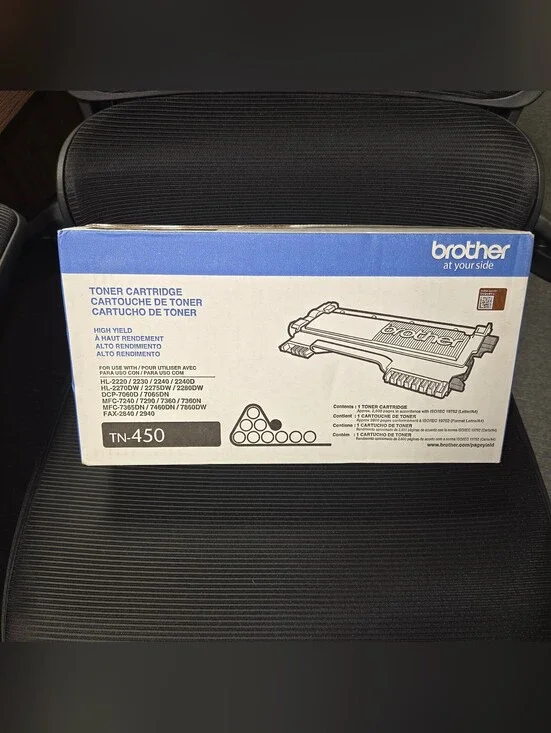 BROTHER TN-450 TN450 BLACK Toner High Yield Genuine OEM - Factory Sealed