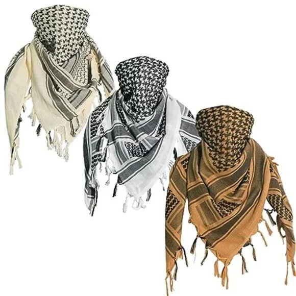 3 Pcs Shemagh Tactical Desert Scarf Cotton