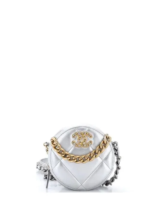 Chanel 19 Round Clutch With Chain #285796C22B