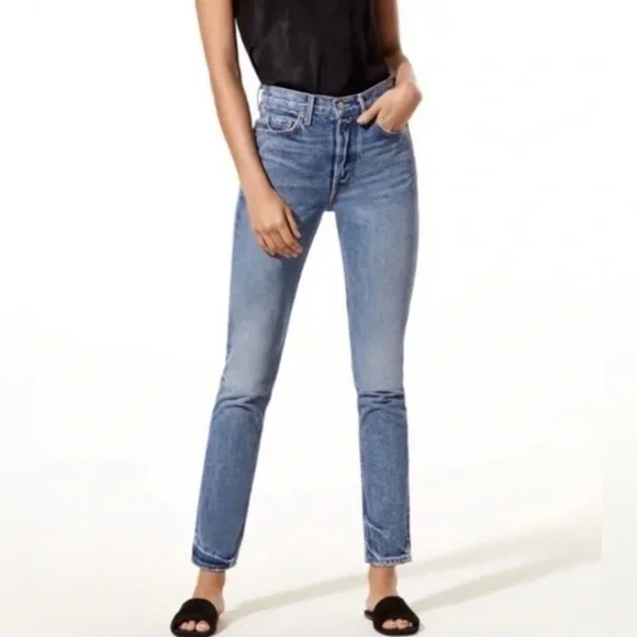 GRLFRND Karolina High-Rise Skinny Jean in Green-Eyed Lady Sz 24